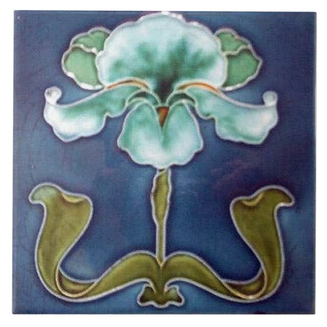 Eternal Bloom Blue Iris Tile (Front)