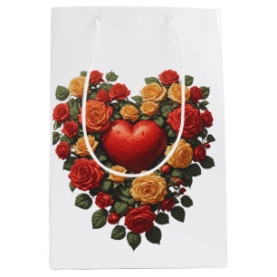 Eternal Bloom Rose Heart Medium Gift Bag