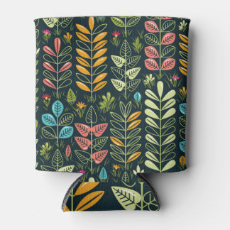 Eternal Blooms: Hand-Drawn Floral Elegance Can Cooler