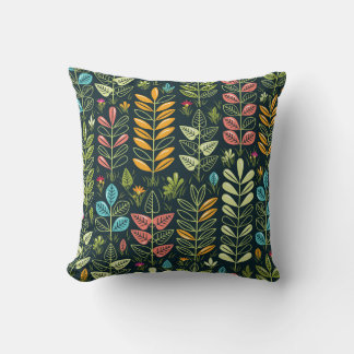 Eternal Blooms: Hand-Drawn Floral Elegance Cushion