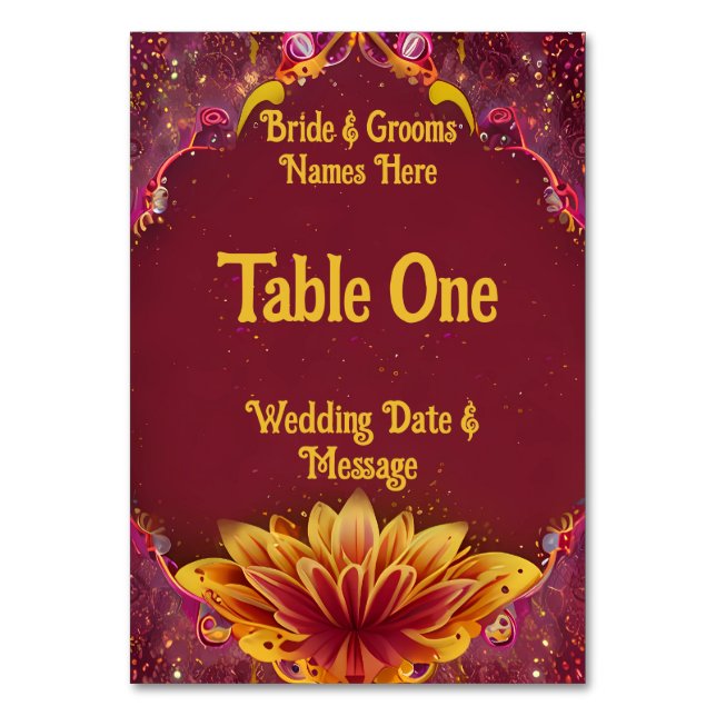Eternal Blossoms: A Celebration of Love Table Number (Back)
