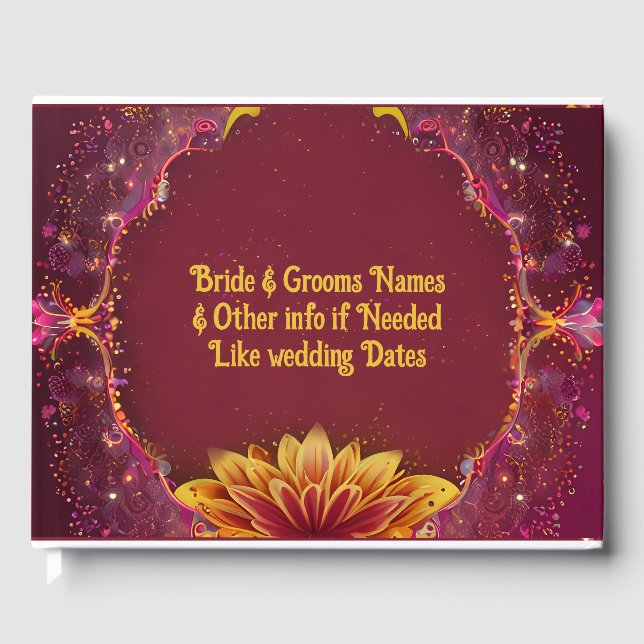 "Eternal Blossoms: A Celebration of Love" Wedding  Guest Book (Front)