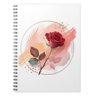 Eternal Blush: A Modern Rose in Abstract Harmony Notebook