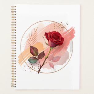Eternal Blush: A Modern Rose in Abstract Harmony Planner