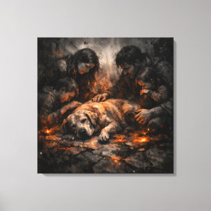 Eternal Bond: A Final Farewell Pet Memorial Canvas Print