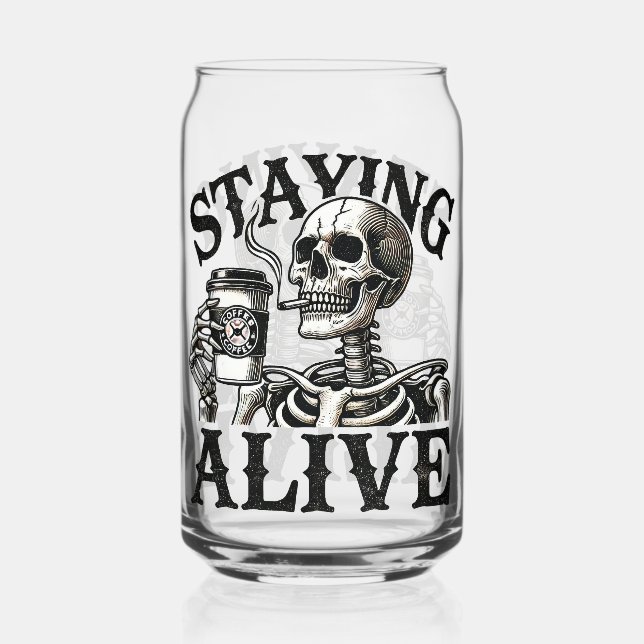 Eternal Brew: Skeleton Can Glass (Front)