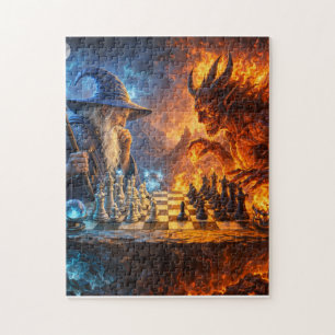 Eternal Checkmate: Wizard vs Demon Chess Duel Jigsaw Puzzle