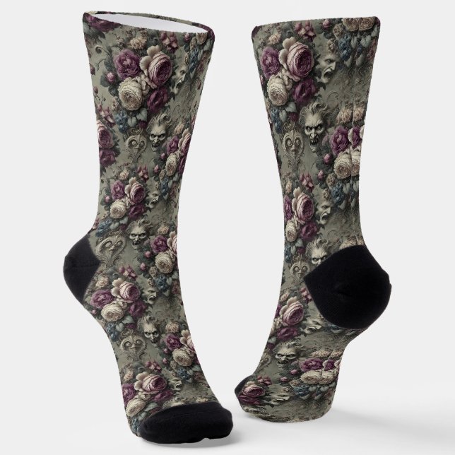 Eternal Conflicts – Gothic Victorian Tapestry Socks (Angled)