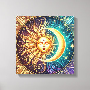 Eternal Dance of Sun and Moon Canvas Print