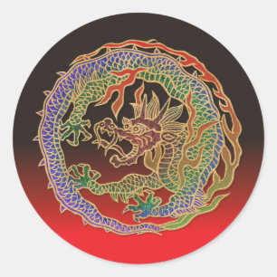 Eternal Dragon Circle Classic Round Sticker