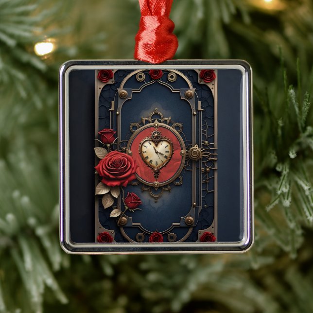 Eternal Elegance – Clockwork Heart Metal Tree Decoration (Tree)