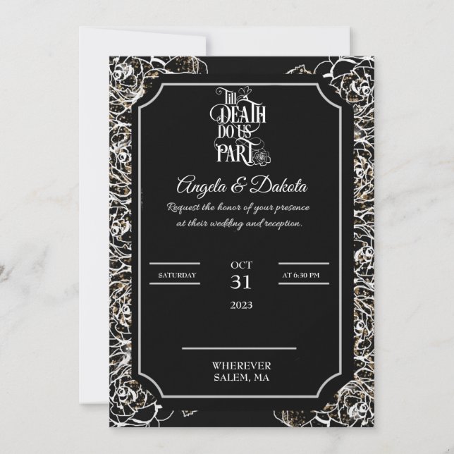 Eternal Elegance Till Death Do Us Part Wedding Invitation (Front)