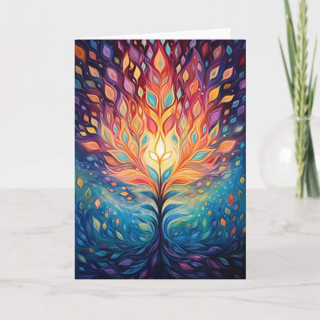Eternal Flame Abstract Art Holiday Card (Front)