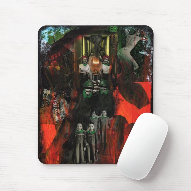 Eternal Flame Fire Twins Surrealist Collage Art Mouse Pad (With Mouse)