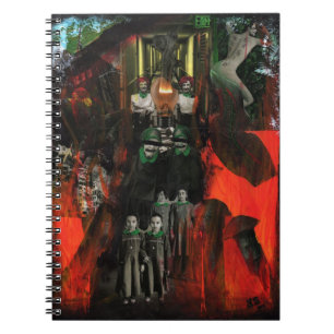 Eternal Flame Fire Twins Surrealist Collage Art Spiral Notebook
