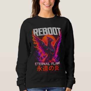 Eternal Flame Illustration – Phoenix of Neon Fire Sweatshirt