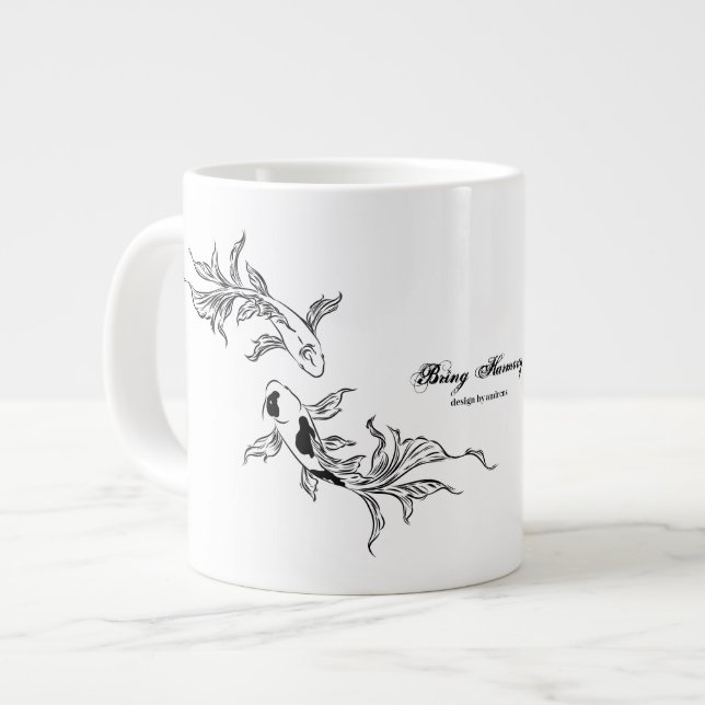 Eternal Flow Koi Art Large Coffee Mug (Front Left)