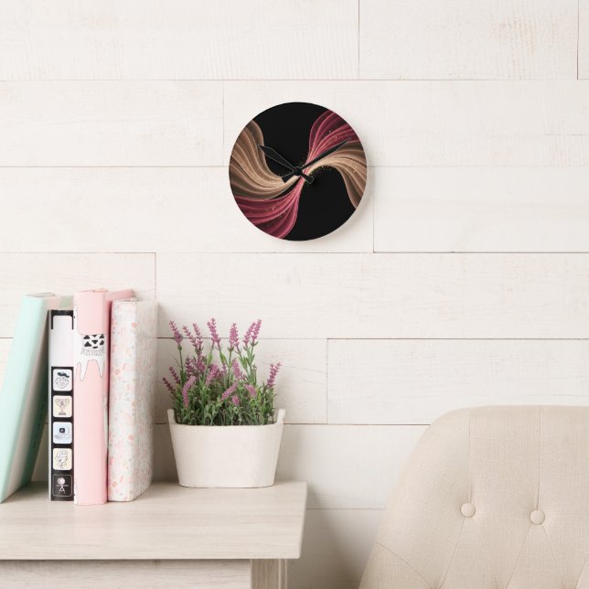 Eternal Flow of Love — Abstract Romantic Art Round Clock (Reading Room)