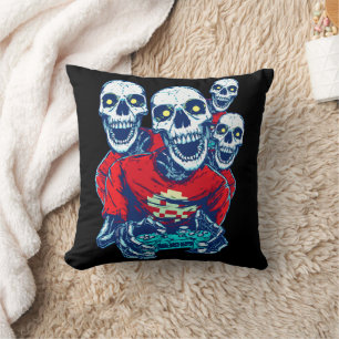 Eternal Gaming Brotherhood: The Red Gamer Skeleton Cushion
