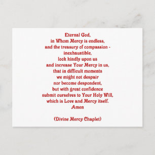 Eternal God in Whom Mercy is Endless... Postcard