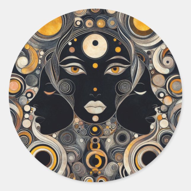 "Eternal Goddess" Classic Round Sticker (Front)
