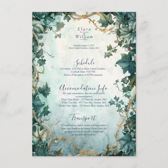 Eternal Grace Elven Wedding  Enclosure Card (Front)