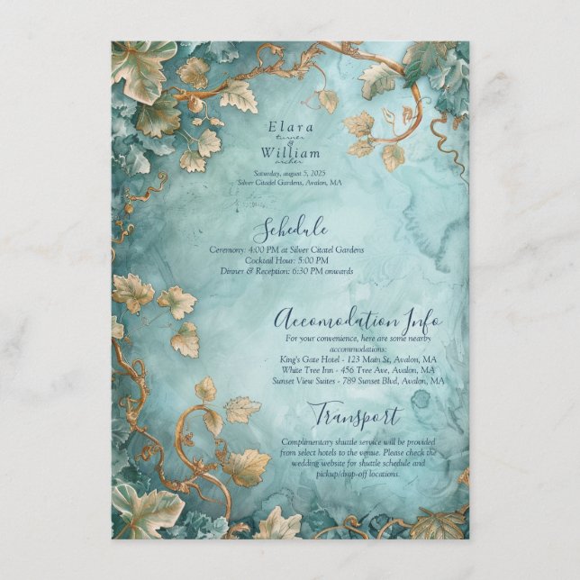 Eternal Grace Elven Wedding  Enclosure Card (Front)