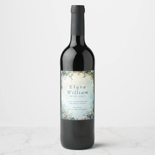 Eternal Grace Elven Wedding  Wine Label (Front)