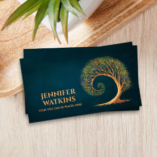 Eternal Growth - Golden Ratio Spiral Tree Business Card