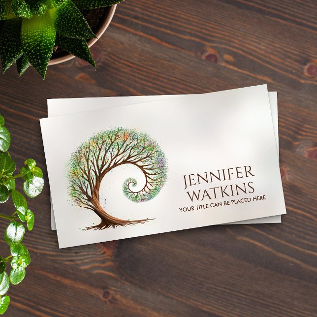 Eternal Growth - Golden Ratio Spiral Tree Business Card (Creator Uploaded)