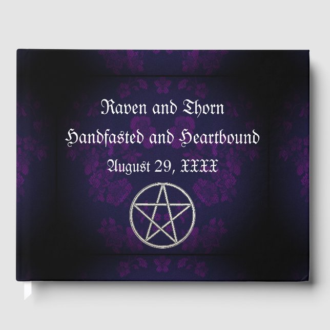 Eternal Handfasting/Wedding Pentacle Purple Suite Guest Book (Front)