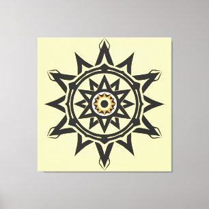 Eternal Harmony Mandala — Divine Geometry in Gold Canvas Print