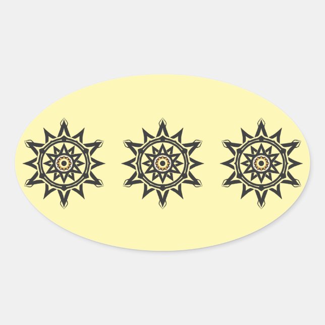 Eternal Harmony Mandala — Divine Geometry in Gold Oval Sticker (Front)