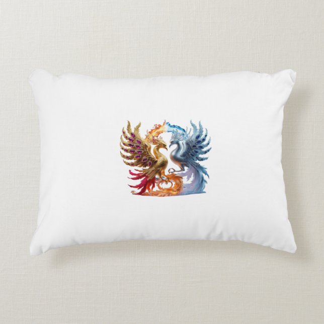  "Eternal Harmony: The Phoenix Fusion of Fire and  Decorative Cushion (Front)