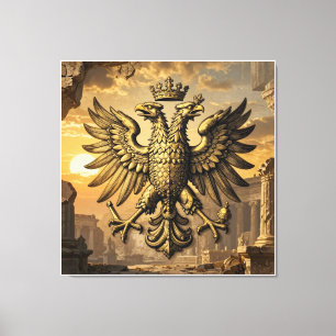 Eternal Kingdom Eagle Symbol Against a Sunset For Canvas Print