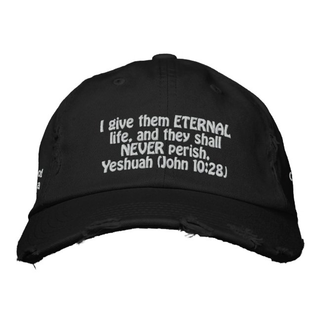 Eternal Life Hat (White Lettering on Black) (Front)