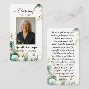 Eternal Light – Customizable Memorial Prayer Card 