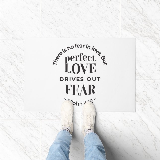 Eternal Love - 1 John 4:18 Scripture Quote Art Doormat (Indoor)