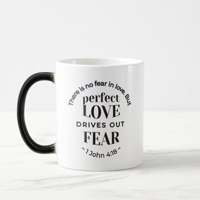 Eternal Love - 1 John 4:18 Scripture Quote Art Magic Mug (Left)