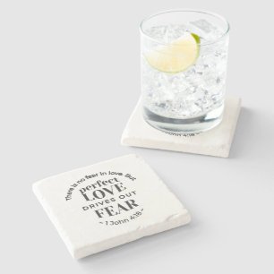 Eternal Love - 1 John 4:18 Scripture Quote Art Stone Coaster