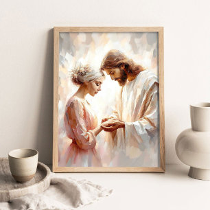 Eternal Love, Christian Art, Jesus and Woman Art, Poster
