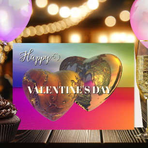 Eternal Love Colourful Hearts Fine Art Valentine Holiday Card