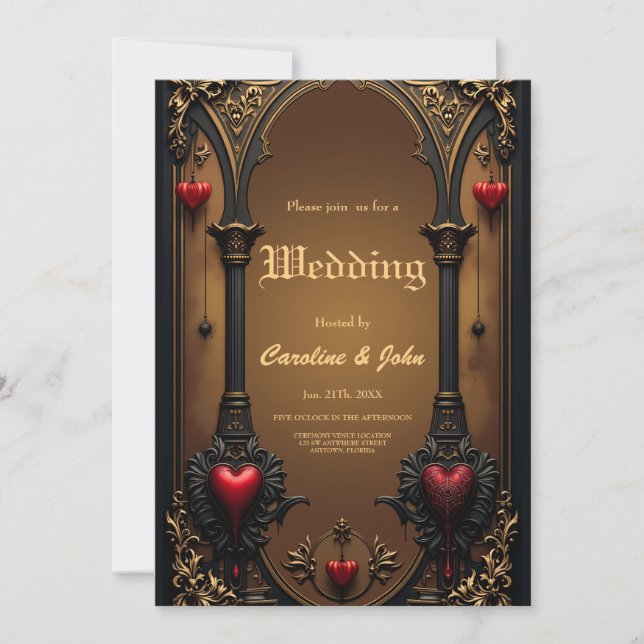 Eternal love in the shadow of Gothic darkness.  Invitation (Front)