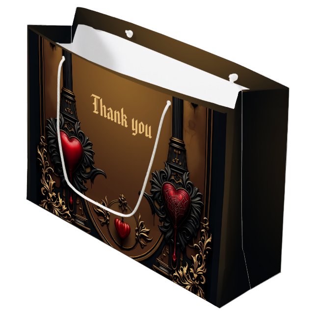 Eternal love in the shadow of Gothic darkness.  Large Gift Bag (Front Angled)