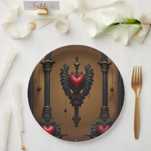 Eternal love in the shadow of Gothic darkness. Paper Plate