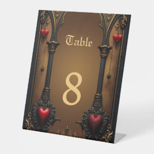 Eternal love in the shadow of Gothic darkness. Pedestal Sign
