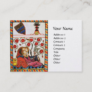 ETERNAL LOVE,Mediaeval Lovers,Monogram Red Roses Business Card