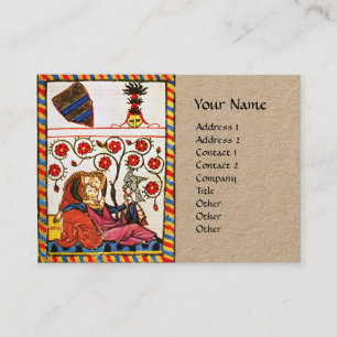 ETERNAL LOVE MONOGRAM ,Lovers Red Roses Kraft Business Card