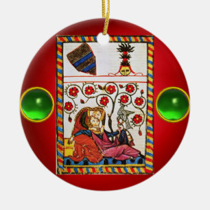 ETERNAL LOVE red green gem Ceramic Tree Decoration