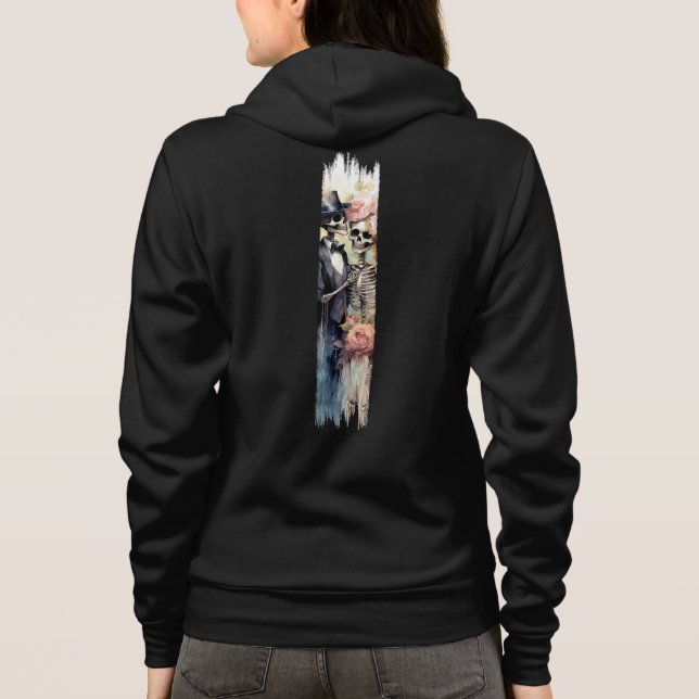 Eternal Love Skeletons Brushstroke Paint Hoodie (Back)